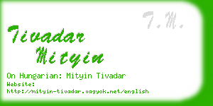 tivadar mityin business card